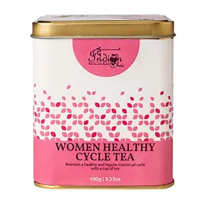 The Indian Chai Women Healthy Cycle Tea 100g with Raspberry Leaf Dandelion Leaf Dandelion Root Chamomile Flower etc for Irregular Periods and Cramps Herbal Tea