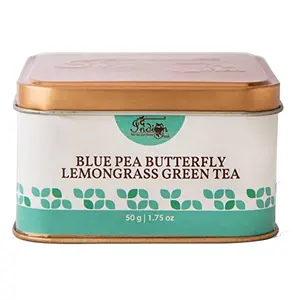 The Indian Chai Blue Pea Butterfly Lemongrass Green Tea 50g for Eyesight Hair & Skin Detox and Blood Sugar