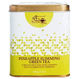 The Indian Chai - Pineapple Slimming Green Tea 100g with Cinnamon Bark for Metabolism Blood Sugar and Weight Loss