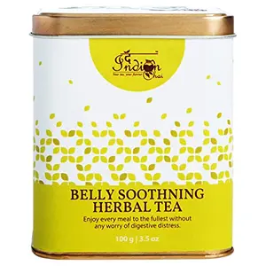 The Indian Chai - Belly Soothing Herbal Tea 100g with Peppermint Chamomile Fennel Calendula etc for Digestion and Weight Loss