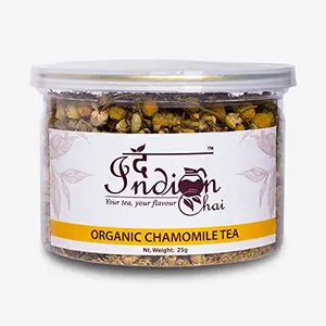 The Indian Chai - Organic Chamomile Tea (In Jar) Whole Flowers for Restful Sleep Stress and Anxiety Digestion Caffeine Free Herbal Tea (25g 50 cups)