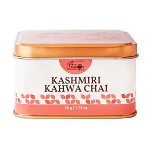 The Indian Chai - Kashmiri Kahwa Chai 50g with Darjeeling Green Tea Almond Cardamom Clove Cinnamon Ginger Rose Petal & Saffron for Digestion and Metabolism Supports Weight Loss