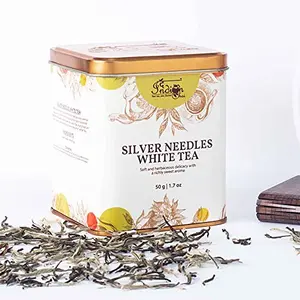 The Indian Chai - Silver Needles White Tea 50g for Digestive Detox Relieves from Stomach Cramps Helps in Glowing Skin and Immunity