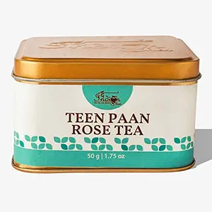 The Indian Chai - Teen Paan Rose Tea 50g for Digestion & Metabolism Heals Respiratory Problems Acts as Mouth Freshner for Men - Women and Kids Betel Tea
