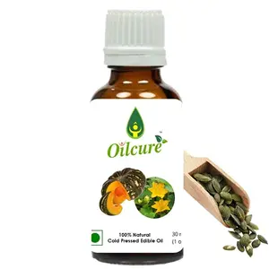 Oilcure Pumpkin Seed Oil | 30 ml | Cold Pressed | Glass Bottle