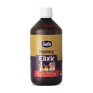 Safa Honey Elixir 100% Pure Raw Honey with Apple cider Vinegar Ginger Garlic and Lemon for Immunity Boost Heart Health Blood Pressure and Cholesterol 500ml