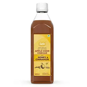 Safa Apple Cider Vinegar for Weight Loss Diet with Honey and Cinnamon | 100% Natural Blend of Raw Honey Apple Cider Vinegar & Cinnamon | Healthy Gut Detox & Cleanse | 500 ml