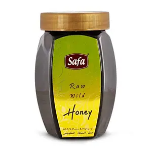 Safa Raw Wild Honey | Organic Honey Raw Unprocessed 100% Pure Natural | Vegetarian Unheated Fresh | No Added Preservatives and Colours | Raw Wild Honey Immunity Boosters For Adults And Children | 500g PET Jar