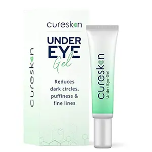 CureSkin Under Eye Gel 16gm For All Skin Types Men & Women | Helps to Cure Dark Circles Puffy Eyes Fine Lines | Contains Hyaluronic Acid Vitamin E & C Aloe Vera | Boosts Immunity Improves Skin