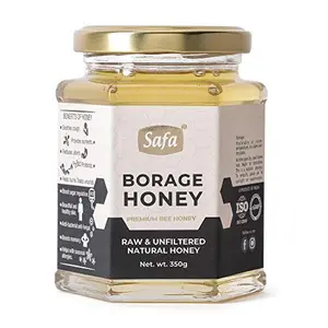 Safa Borage Honey | Organic Honey Raw Unprocessed Kashmir Honey | 100% Pure Natural Honey Unfiltered | Immunity Boosters for Adults & Nurturing Children | Raw Unpasteurized for Maximum Potency 350g