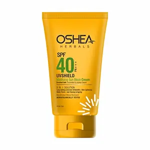 Oshea Herbals UVshield Mattifying 5 in 1 Sun Block Cream | SPF 40 | Enriched with Cucumber & Licorice Extract (120 gm Yellow)