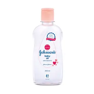 Johnson's Baby Oil with Vitamin E Non-Sticky for easy spread and massage 200ml