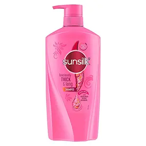 Sunsilk Lusciously Thick & Long Shampoo 650 ml With Keratin Yoghut Protein and Macadamia Oil - Thickening Shampoo for Fuller Hair