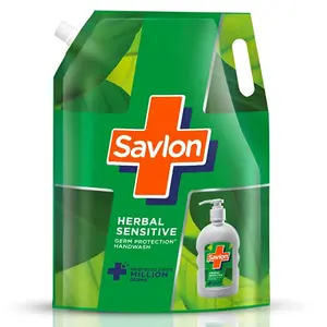 Savlon Herbal Sensitivel pH balanced Liquid Handwash Refill Pouch 1500ml Fresh 1.5 l (Pack 1)