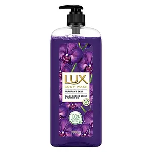 Lux Body Wash Fragrant Skin Black Orchid Scent & Juniper Oil SuperSaver XL Pump Bottle with Long Lasting Fragrance Glycerine Paraben Free Extra Foam 750 ml