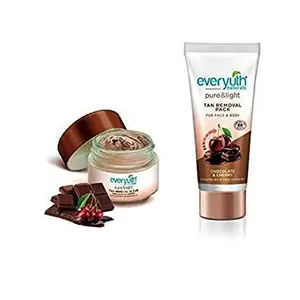 Everyuth Naturals Chocolate and Cherry Tan Removal Scrub and Face Pack (50gram each)