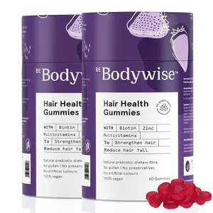 Bodywise Biotin Hair Gummies | Delicious Strawberry Flavoured with added Zinc & Multivitamins | 120 Day Pack