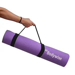 Bodywise 6mm Thick TPE Yoga Mat (600 mm x 1800 mm x 6 mm) | Anti Slip Technology Anti Tear & Shoe-Friendly | Best for Pilates Restorative Floor Exercise & Meditation