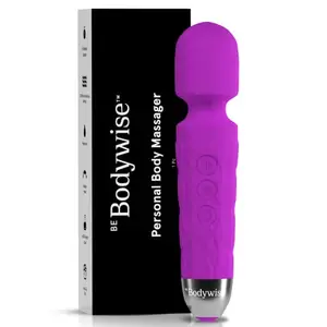 Bodywise Battery Powered Cordless Handheld Personal Body Wand Waterproof Machine with 8 intensity levels + 20 Modes | Bendable Neck & USB Type Rechargeable Massager for Deep Relaxation & Pain Relief
