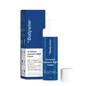 Bodywise 1% Retinol Cream | 2x Faster Reduction in Fine lines and wrinkles | 3% Niacinamide 1% Almond Oil | SLS Paraben & Sulphate Free | 50g