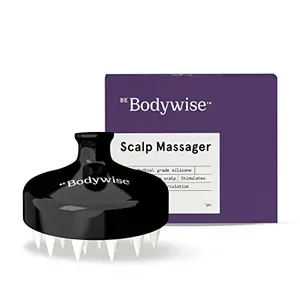 Bodywise Scalp Massager | Manual Head Massager | Helps Exfoliate and Stimulates Scalp | Lightweight and Comfortable Grip | Black
