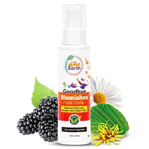 The Indie Earth Goodbye Blemish (Vitamin C) Face Toner with Witch Hazel Mulberry & Daisy Flower Extract (100ml) Removes Blemishes Uneven Skin Tone Acne Marks. Gives Spotless and Brighter Skin Tone