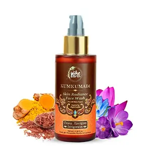 The Indie Earth 10% Kumkumadi Skin Radiance Face wash For Brighter & Glowing Skin with 30+ Premium Herbs & Extracts including Saffron Blue Lotus Tomato Sandalwood Beetroot 100ml SLS & Paraben Free
