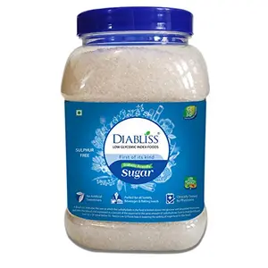 Diabliss Diabetic Friendly Herbal Cane Sugar - Free from Chemicals/Artificial Sweeteners - Low Glycemic Index (GI) - 1Kg Reusable Jar (1)