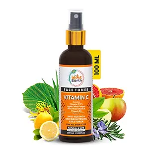 The Indie Earth Vitamin C & Apple Cider Vinegar Face Toner With Witch Hazel & Vitamin B3 Anti-Ageing & Skin Brightening Alcohol Free Face Toner Best Vitamin C Face Toner | Skin Fairness Toner 100ml