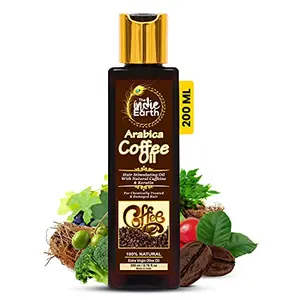 The Indie Earth Arabica Coffee Hair Stimulating Oil Infused With Powerful Broccoli Seed Oil With Natural Caffeine & Keratin Oil Formulated in Extra Virgin Olive Oil 200 ml