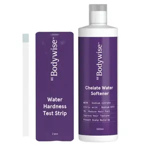 Bodywise Chelate Water Softener with Water Hardness Test Strip for Women 500ml | Hard Water Softening Solution for Healthier Hair | Helps to Balances pH