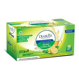 DiaBliss Herbal Diabetic Friendly Herbal Lemon Tea - Low GI - 30 x 10 Grams Sachet Box