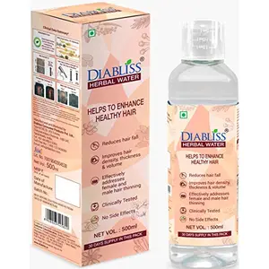 Diabliss Herbal Water for Hair Care Clinically Tested to Improve Hair Growth Density Follicle Strength Shine Body & Scalp Coverage (1 Month Supply)
