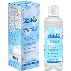 Diabliss Herbal Water to Manage Blood Glucose for Diabetics & Prediabetics! Clinically Tested No Side Effects Lowers HbA1c Lipids Fasting & Post Meal Blood Sugar Levels - Diabetes