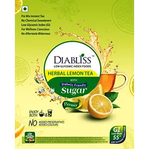 Diabliss Diabetic Friendly Herbal Lemon Tea 500g Pouch - Refreshing Taste Low Glycemic Index (GI) Food Sugar Free