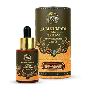The Indie Earth Kumkumadi Tailam 30 ml | An Ayurvedic Beauty Face Oil | Miraculous Beauty Night Serum for Brighter Glowing & Younger Looking Skin with Turmeric Saffron Blue Lotus & Indian Lotus