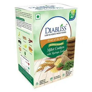 DiaBliss Diabetic Friendly Low GI Millet Cookies with Moringa Leaf 120 Gms Pack