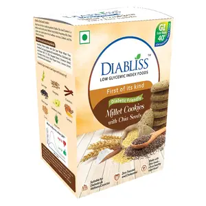 DiaBliss Diabetic Friendly Low GI Millet Cookies with Chia Seeds 120 Gms Pack