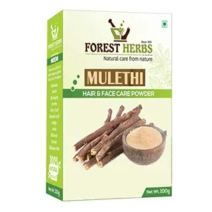 The Forest Herbs Natural Care From Nature 100% Organic Licorice Root Powder - Licorice Flavour - Mulethi Powder for Face Hair Care 100Gms