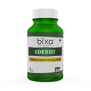 Gokhru Extract (Tribulus Terrestris) 40% Saponins 60 Veg Capsules (450 mg) Supports Genito-Urinary Health & Muscle Build Useful For Cleansing Bladder & Increasing Urinary Output Bixa Botanical
