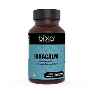 Bixa Botanical Bixacalm Capsules Ashwagandha Extract Supports Mental Calmness & Tagar Extract For Calm Sleep - 60 Veg Capsules (450mg)