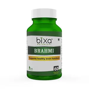 Brahmi Extract Capsules (Bacopa Monnieri) | 20% Bacoside 60 Veg Capsules (450mg) | Supports Healthy Brain & Mental Functions | Supports Neurological Problems & Vocal Chord | Bixa Botanical