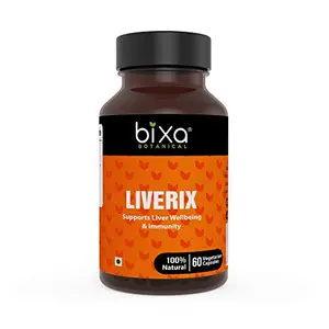 Bixa Botanical Liverix Capsules Bhumyamlaki Extract Supports Liver Wellbeing & Kutaki Extract Immunity - 60 Veg Capsules (450mg)