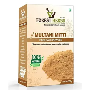 The Forest Herbs Natural Care From Nature Organic Multani Mitti Powder (Fullers Earth/Calcium Bentonite Clay) For Face & Hair Pack - 200Gms