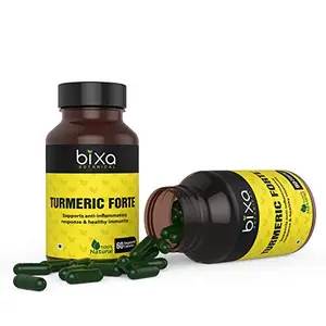 Curcumin Capsules with Organic pepper and Turmeric | Supports Healthy immunity 60 veg capsules (450mg) TURMERIC FORTE - BIXA BOTANICAL