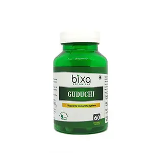 Guduchi/Giloy Extract (Tinospora Cordifolia) 2.5% Bitters 60 Veg Capsules (450mg) Supports Immunity System Useful In Body Pain Muscle Ache And As Anti-Inflammation Bixa Botanical