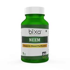 Neem Extract (Azadirchta Indica) 3% Bitters 60 Veg Capsules (450mg) Supports Blood Purification & Immunity Helpful As Skin Tonic & Cleanser Bixa Botanical