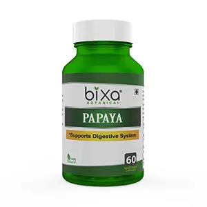 Papaya Extract (Carica Pappaya) 30% Glycosides 60 Veg Capsules (450mg) | Supports Digestive System | Supports Maintenance Of Normal Blood Sugar Levels | Bixa Botanical