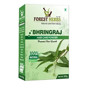 Forest Herbs 100% Natural Organic Bhringraj Powder For Hair Growth - 100Gms