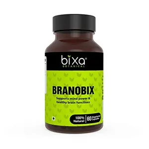 Bixa Botanical Branobix Capsules Bacopa Extract Brain Health Supplement - 60 Veg Capsules (450mg)